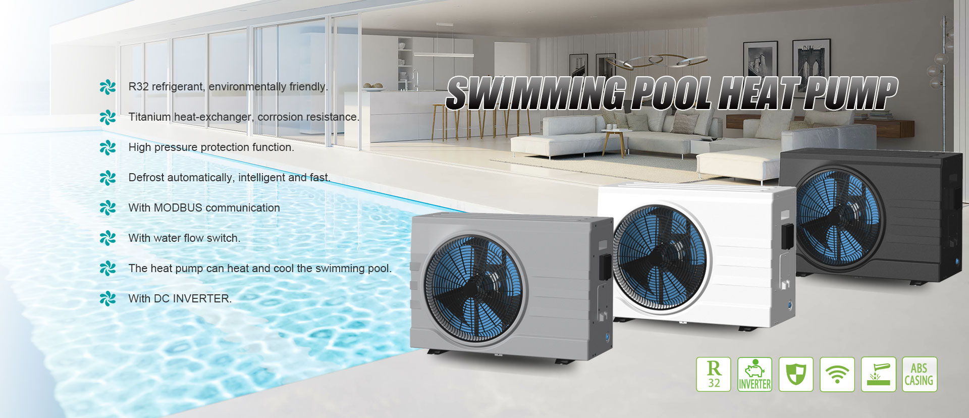 21kw Inverter Swimming Pool Heat Pump