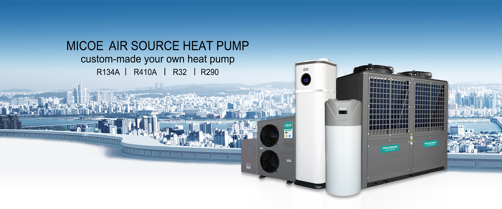 R410a hot water heat pump for residential